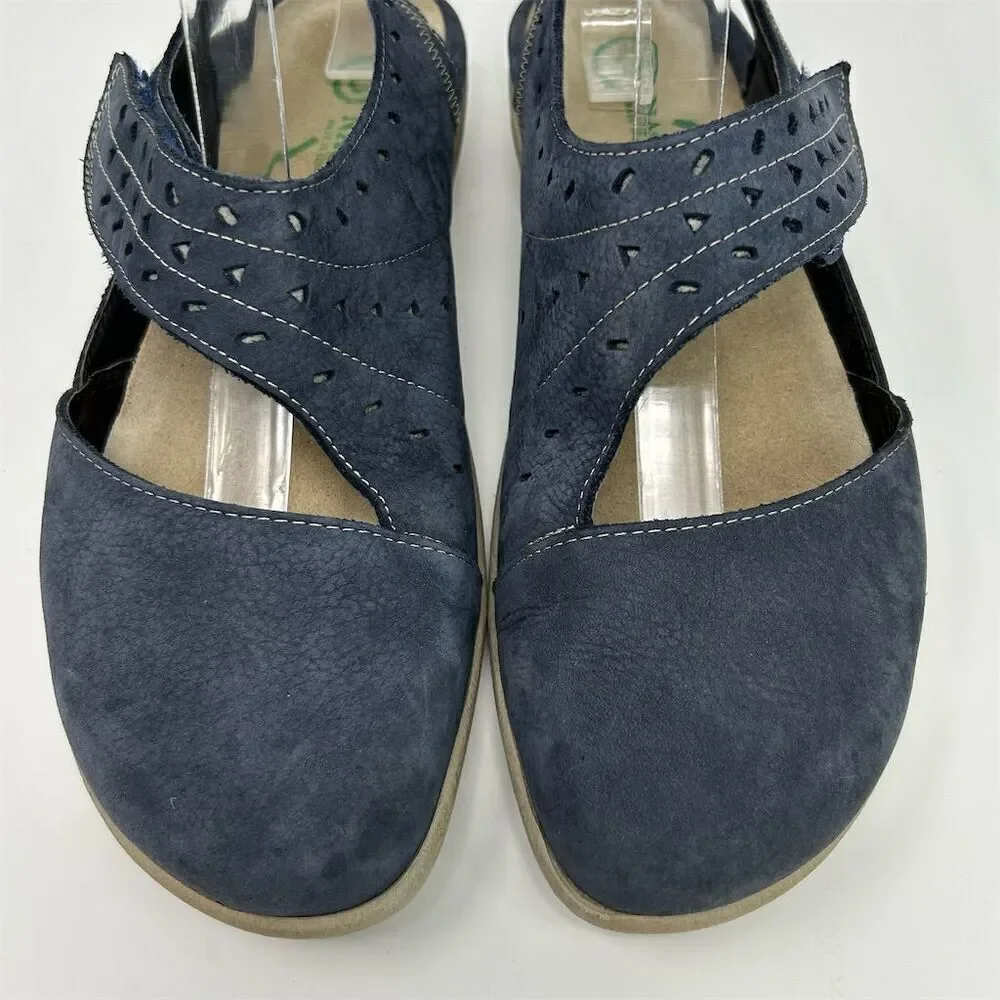 Naot Kapua Slingback Open Back Sandal Flats Blue Size 39 (US 8) Casual Shoes